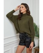 Khakifarbener Wollpullover für Babys