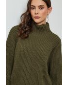 Khakifarbener Wollpullover für Babys