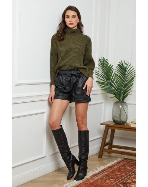 Khakifarbener Wollpullover für Babys