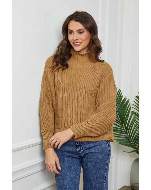 Kamelfarbener Wollpullover für Babys