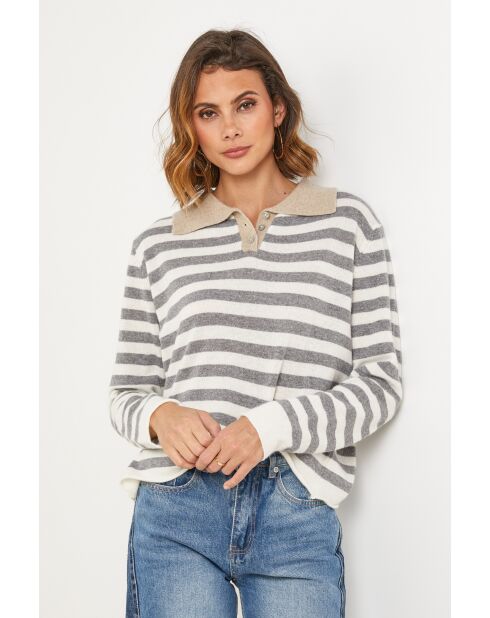 Grauer Wollpullover Dahlia