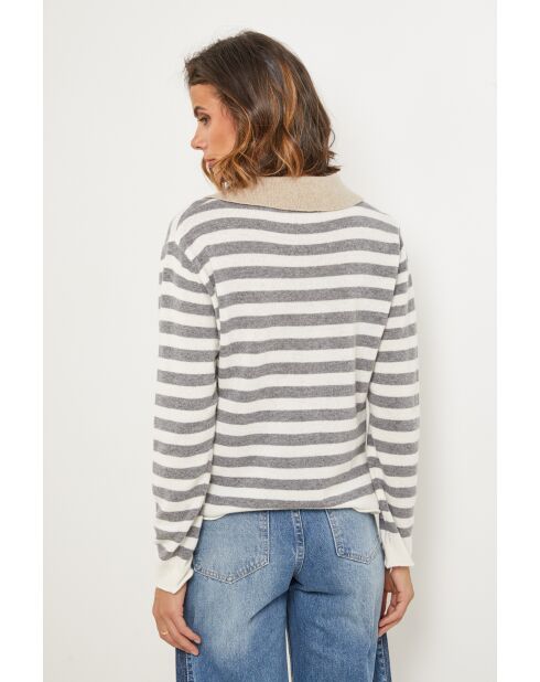 Grauer Wollpullover Dahlia