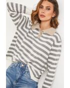 Grauer Wollpullover Dahlia