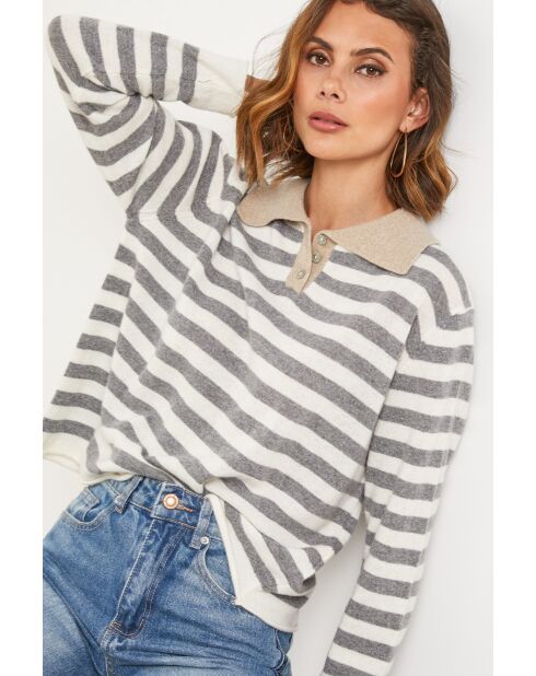 Grauer Wollpullover Dahlia