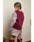 Sudadera gris burdeos