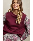 Sudadera gris burdeos