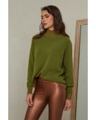Olivgrüner Wollpullover Csepreg