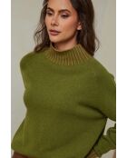 Olivgrüner Wollpullover Csepreg