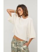 Cremefarbener Cassiopee Wollpullover