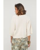 Cremefarbener Cassiopee Wollpullover