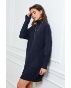 Halof marineblaues Kaschmirkleid