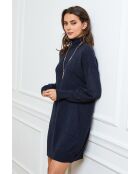 Halof marineblaues Kaschmirkleid
