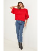 Cassiopee roter Wollpullover