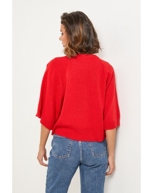 Cassiopee roter Wollpullover