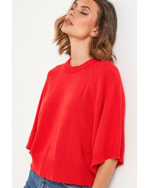 Cassiopee roter Wollpullover