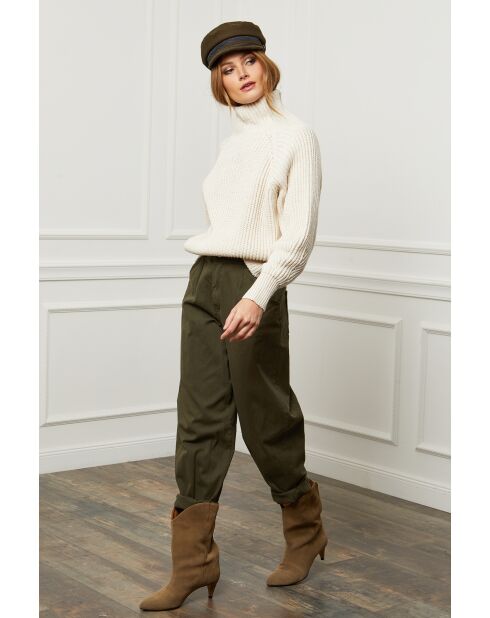 Beiger Wollpullover für Babys