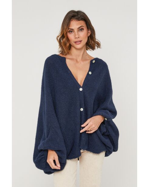 Marineblauwe wollen vest Gaia