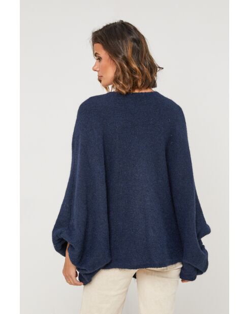 Marineblauwe wollen vest Gaia