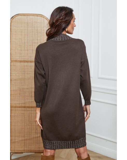 Linoa choco kasjmier jurk