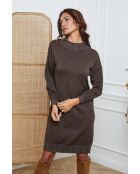 Kaschmirkleid Linoa mit Schoko-Muster