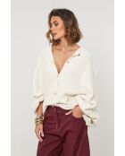 Ecru wollen vest Gaia