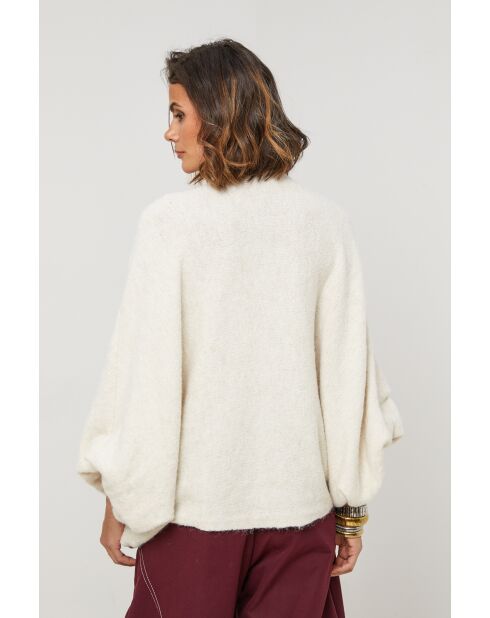 Ecru wollen vest Gaia