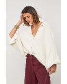 Ecru wollen vest Gaia