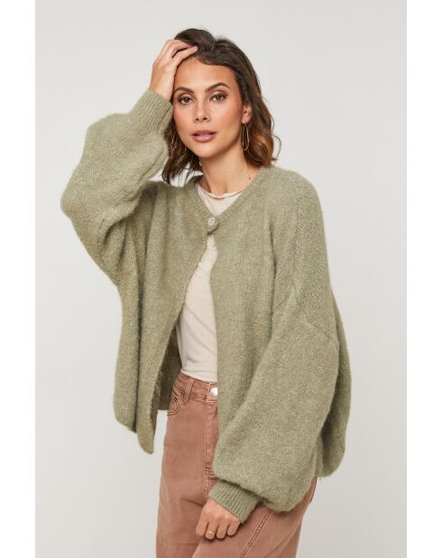 Khaki Jade wollen vest