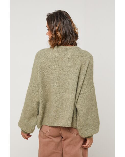 Khaki Jade wollen vest