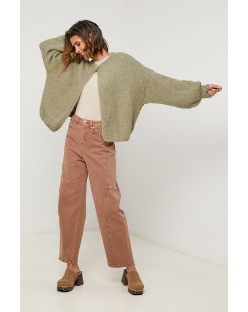 Khaki Jade wollen vest