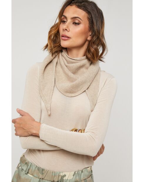 Bufanda de lana beige Eclipse