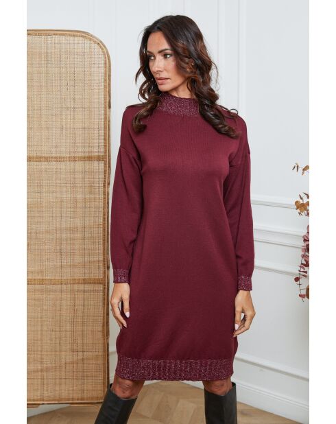 Burgunderfarbenes Kaschmirkleid Linoa