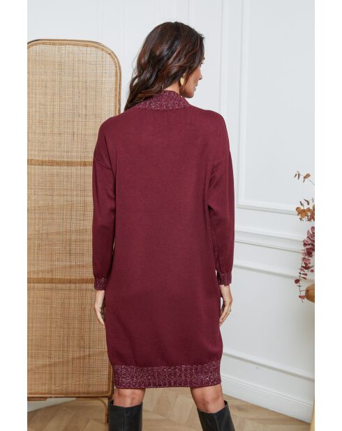 Burgunderfarbenes Kaschmirkleid Linoa
