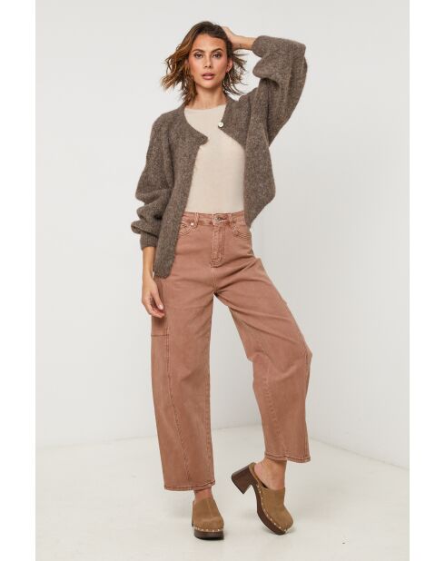 Gilet in lana Jade taupe