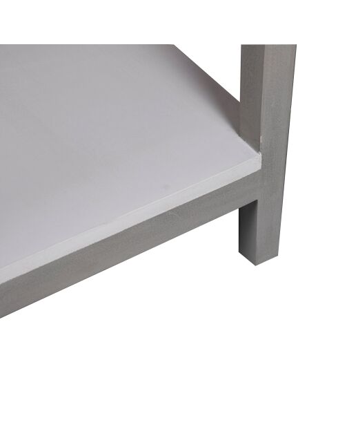 Kleiner Präsentationstisch aus massivem Akazienholz Display grau/silber - 70 x 70 x 70 cm