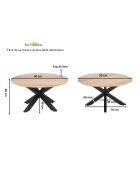 Runder Couchtisch mit Akazienmotiv, 90 x 90 x 45 cm, mehrfarbig