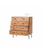 Commode sculptée 4 tiroirs Manguier Sculture II beige - 85 x 42 x 100 cm