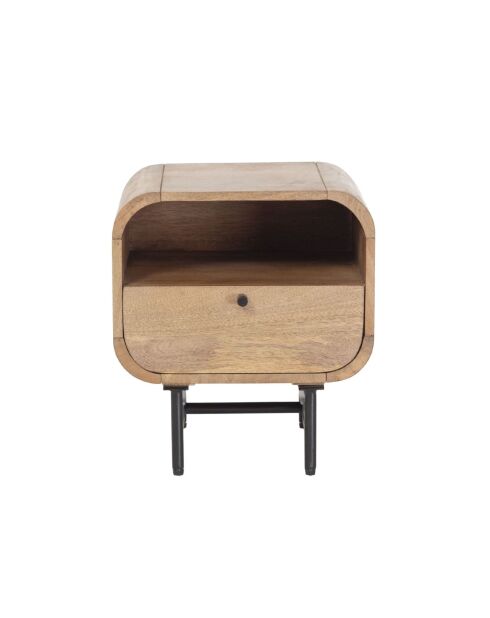 Chevet 1 tiroir Mango Maidi beige - 40 x 40 x 45 cm