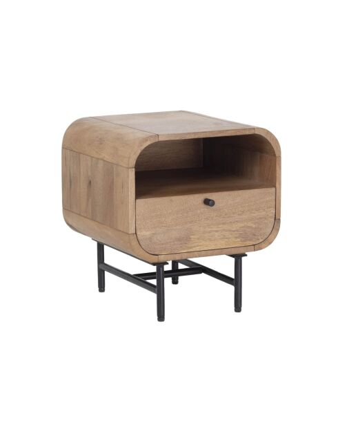 Chevet 1 tiroir Mango Maidi beige - 40 x 40 x 45 cm
