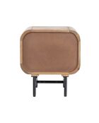 Mesita de noche con 1 cajón Mango Maidi beige - 40 x 40 x 45 cm