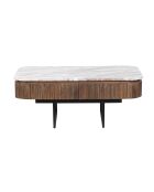 Table basse plateau marbre Manguier Kfir III marron - 110 x 60 x 45 cm
