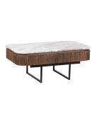 Table basse plateau marbre Manguier Kfir III marron - 110 x 60 x 45 cm