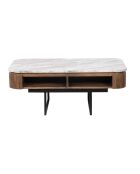 Table basse plateau marbre Manguier Kfir III marron - 110 x 60 x 45 cm