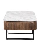 Table basse plateau marbre Manguier Kfir III marron - 110 x 60 x 45 cm