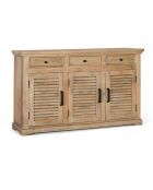 Buffet 3 tiroirs 3 portes bois de manguier Paran II beige - 150 x 40 x 90 cm