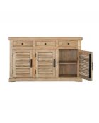 Buffet 3 tiroirs 3 portes bois de manguier Paran II beige - 150 x 40 x 90 cm
