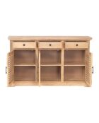 Buffet 3 tiroirs 3 portes bois de manguier Paran II beige - 150 x 40 x 90 cm