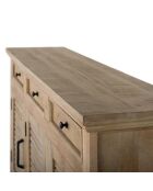 Buffet 3 tiroirs 3 portes bois de manguier Paran II beige - 150 x 40 x 90 cm