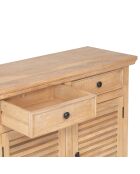 Buffet 3 tiroirs 3 portes bois de manguier Paran II beige - 150 x 40 x 90 cm