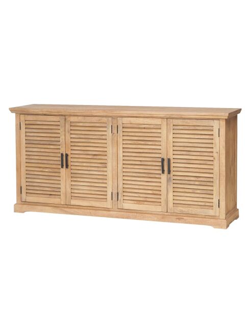 Buffet à 4 portes bois de manguier Paran II beige - 200 x 40 x 90 cm
